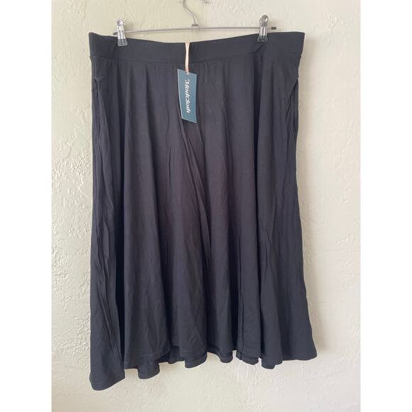 NWT ModCloth Excellence Attained Pull On Stretch Black Skirt XL Minimalist Work - Picture 2 of 7